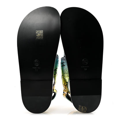 Chanel Laminated Lambskin Printed CC Dad Sandals 39 Multicolor 6 of 9