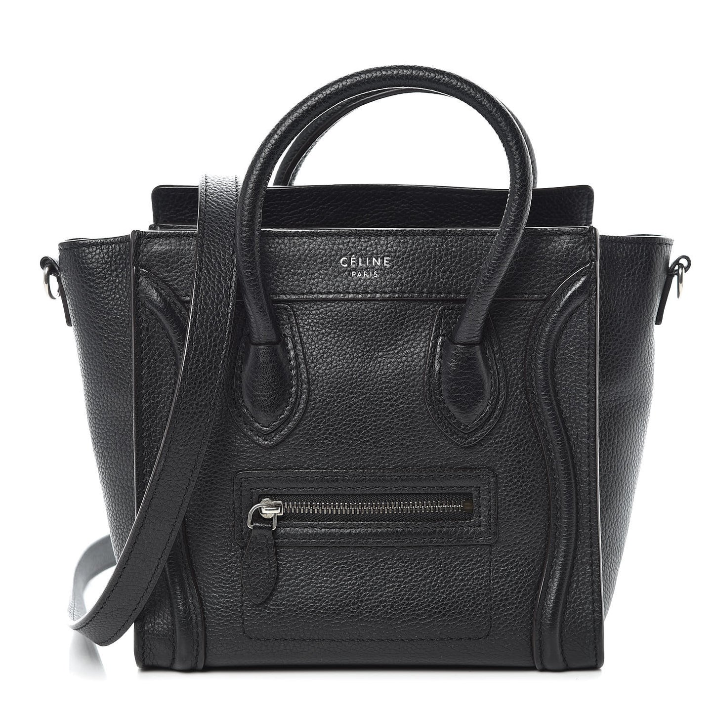 Drummed Calfskin Nano Luggage Black