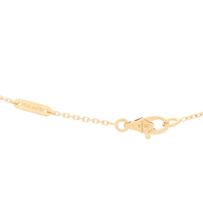 Van Cleef & Arpels 18K Yellow Gold Mother of Pearl Sweet Alhambra Butterfly Pendant Necklace 3 of 5