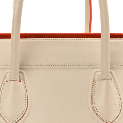 Celine Smooth Calfskin Medium Phantom Luggage Chalk Orange Trim 14 of 17