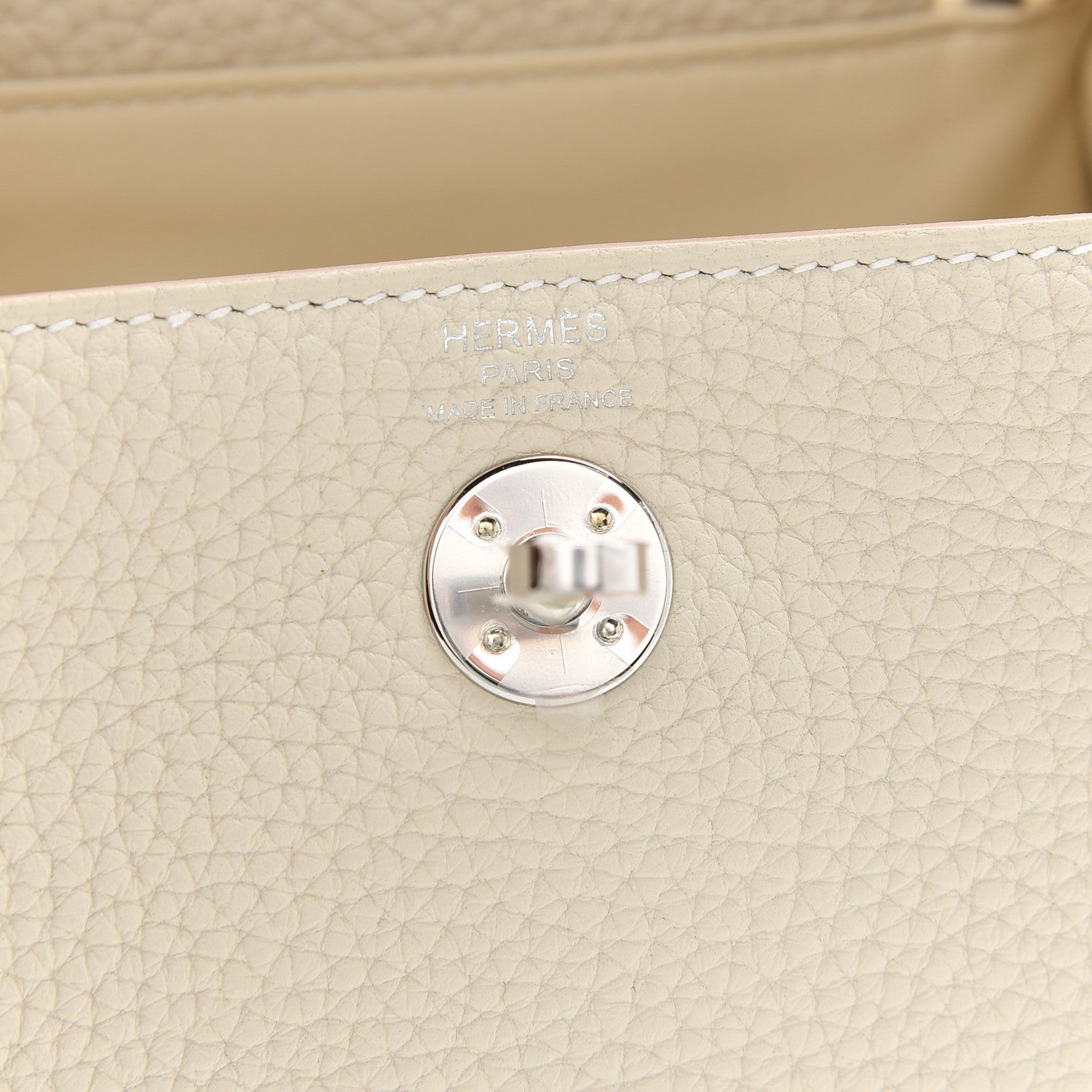 Hermes Taurillon Clemence Mini Lindy 20 Craie 5 of 8
