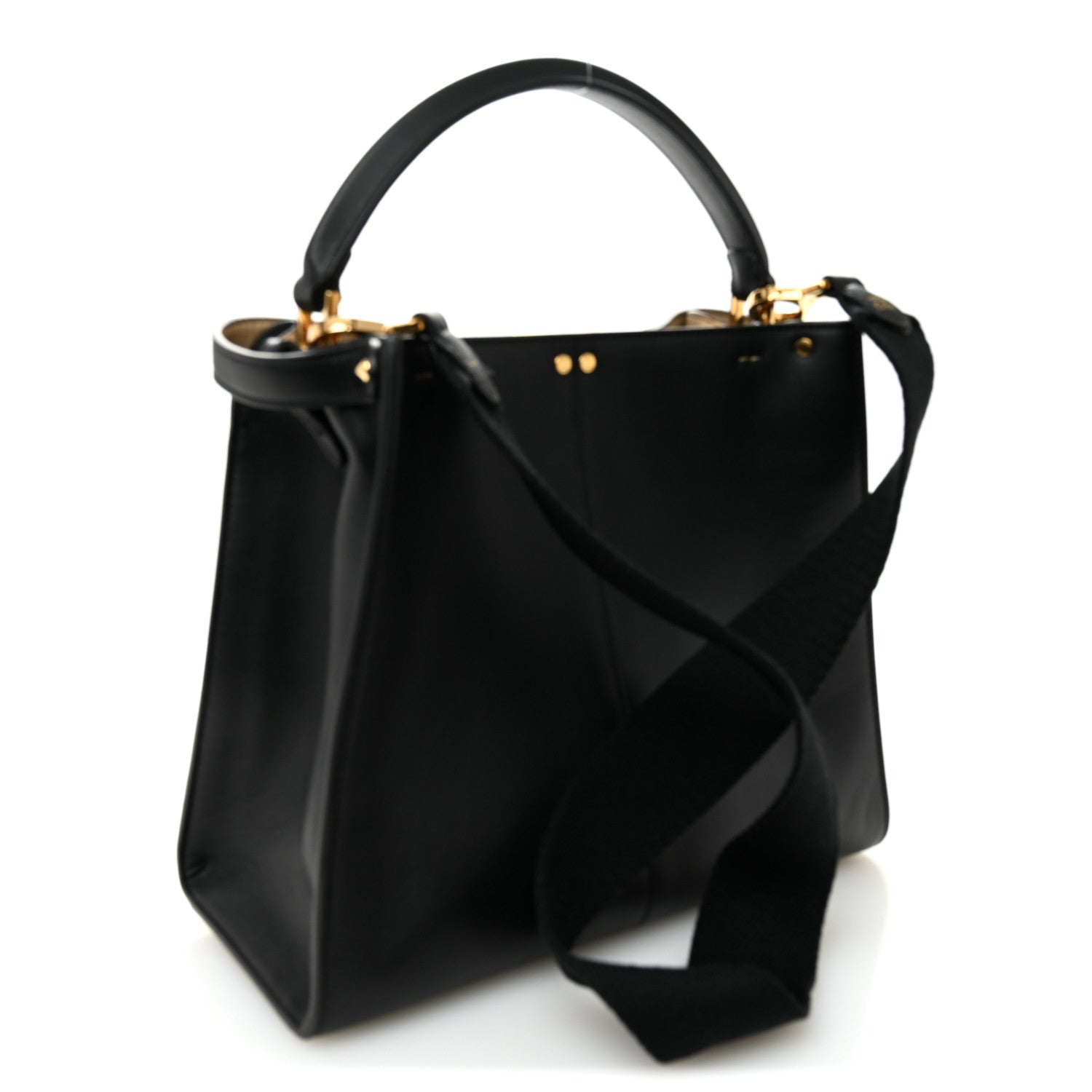 Fendi Vitello Seta Glazed Fabric FF 1974 Medium Peekaboo X-Lite
