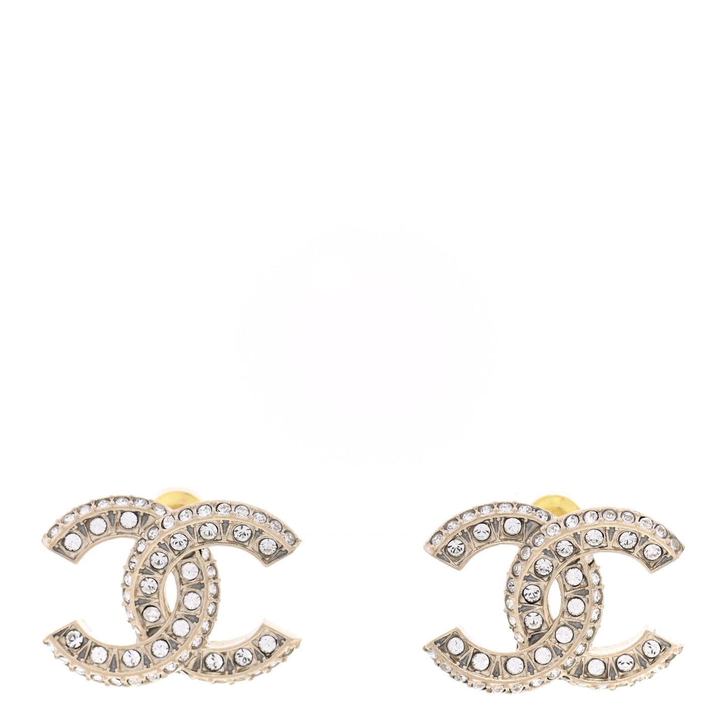 Crystal Timeless CC Earrings Light Gold