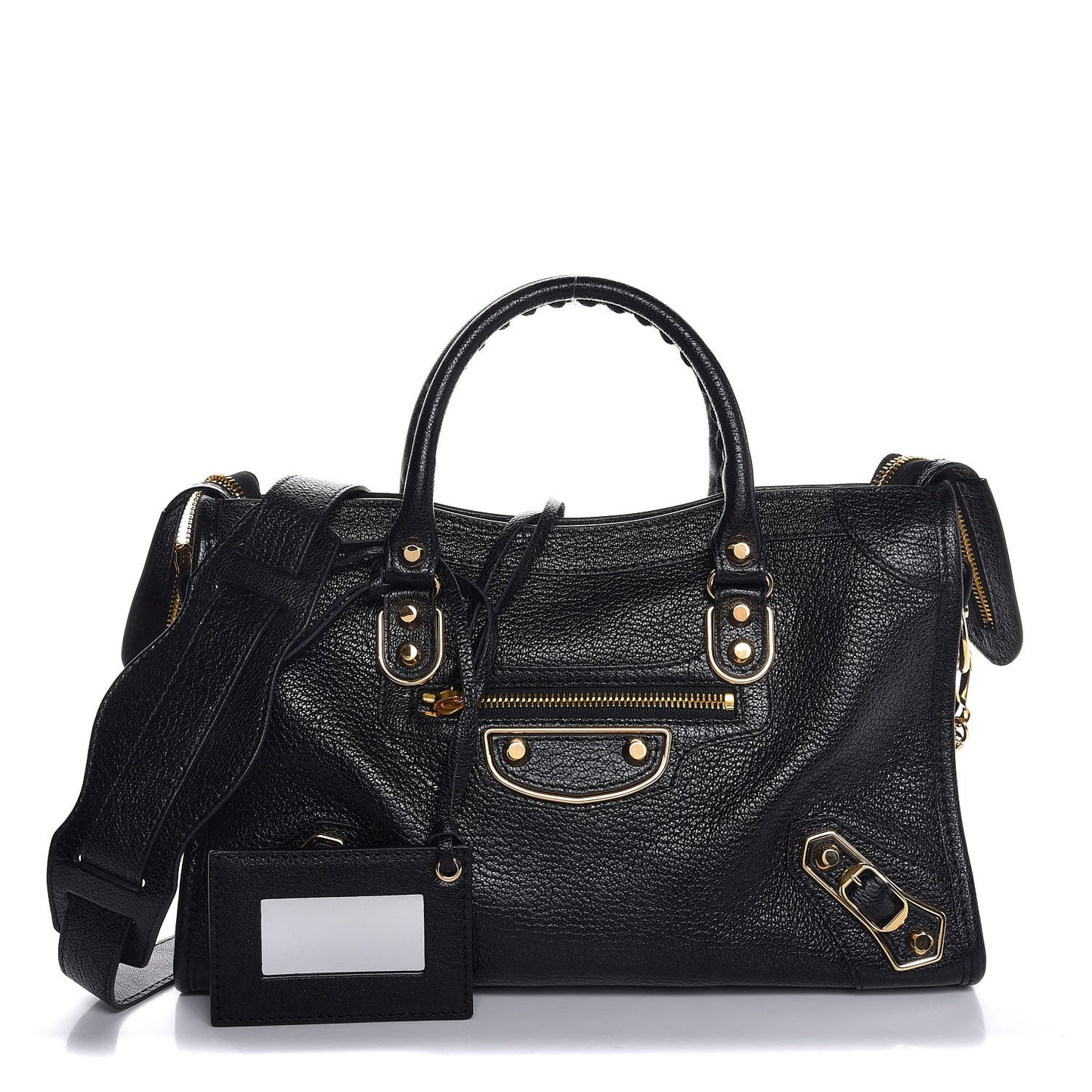 Chevre Gold Metallic Edge Hardware S City Black