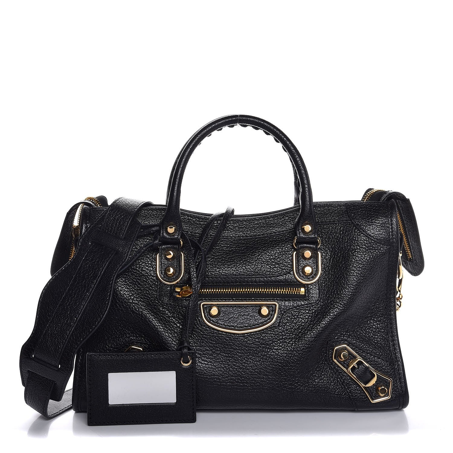Balenciaga Chevre Gold Metallic Edge Hardware S City Black 1 of 7