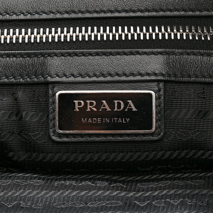 Prada Vitello Daino Triangle Shoulder Bag Blue 6 of 9