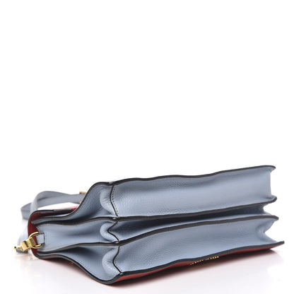 Miu Miu Goatskin Madras Top Handle Bag Rosso Cielo 3 of 10