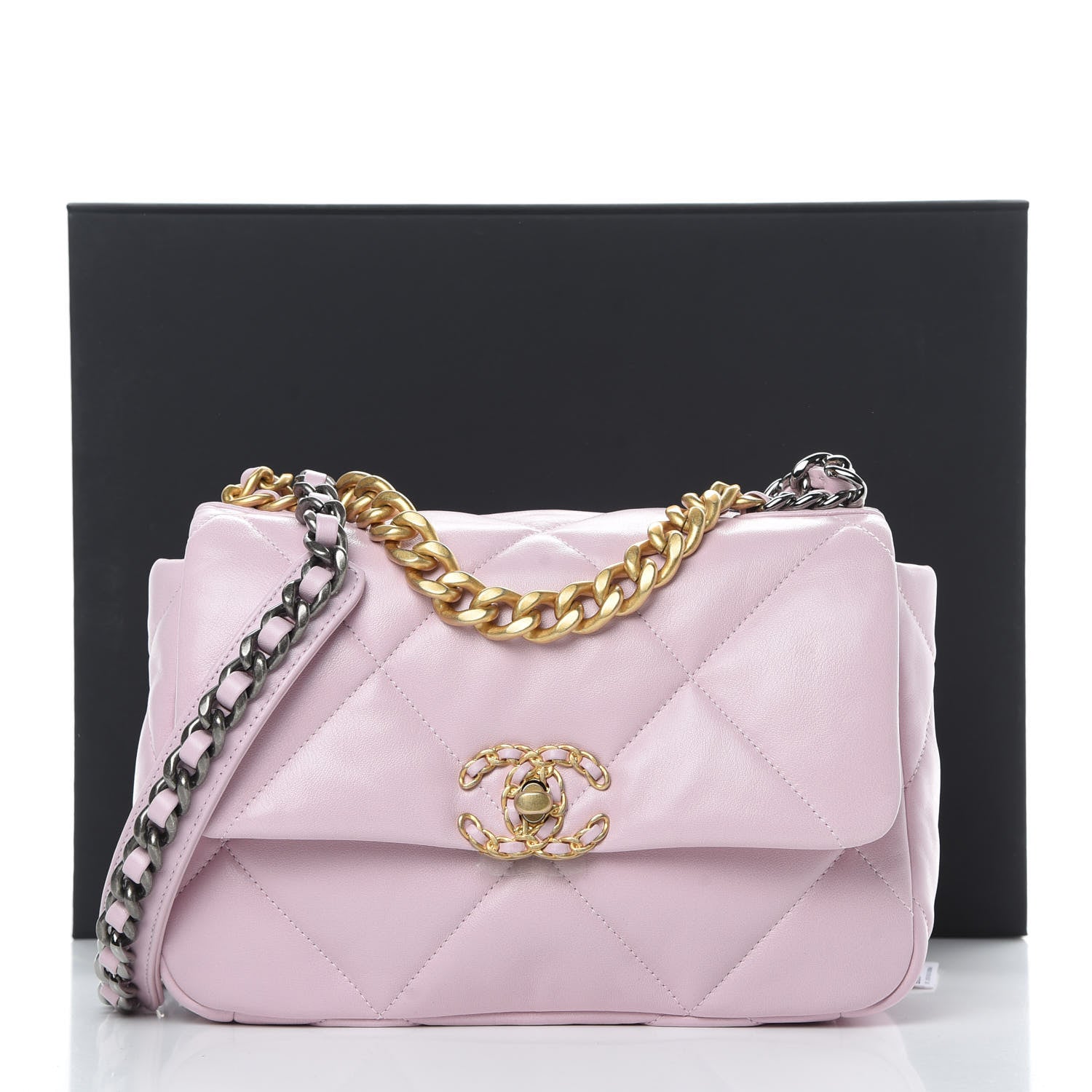 Chanel Lambskin Quilted Medium 19 Flap Light Pink 11 of 11