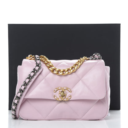 Chanel Lambskin Quilted Medium 19 Flap Light Pink 11 of 11
