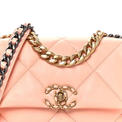 Chanel Lambskin Quilted Medium Chanel 19 Flap Light Pink 11 of 11