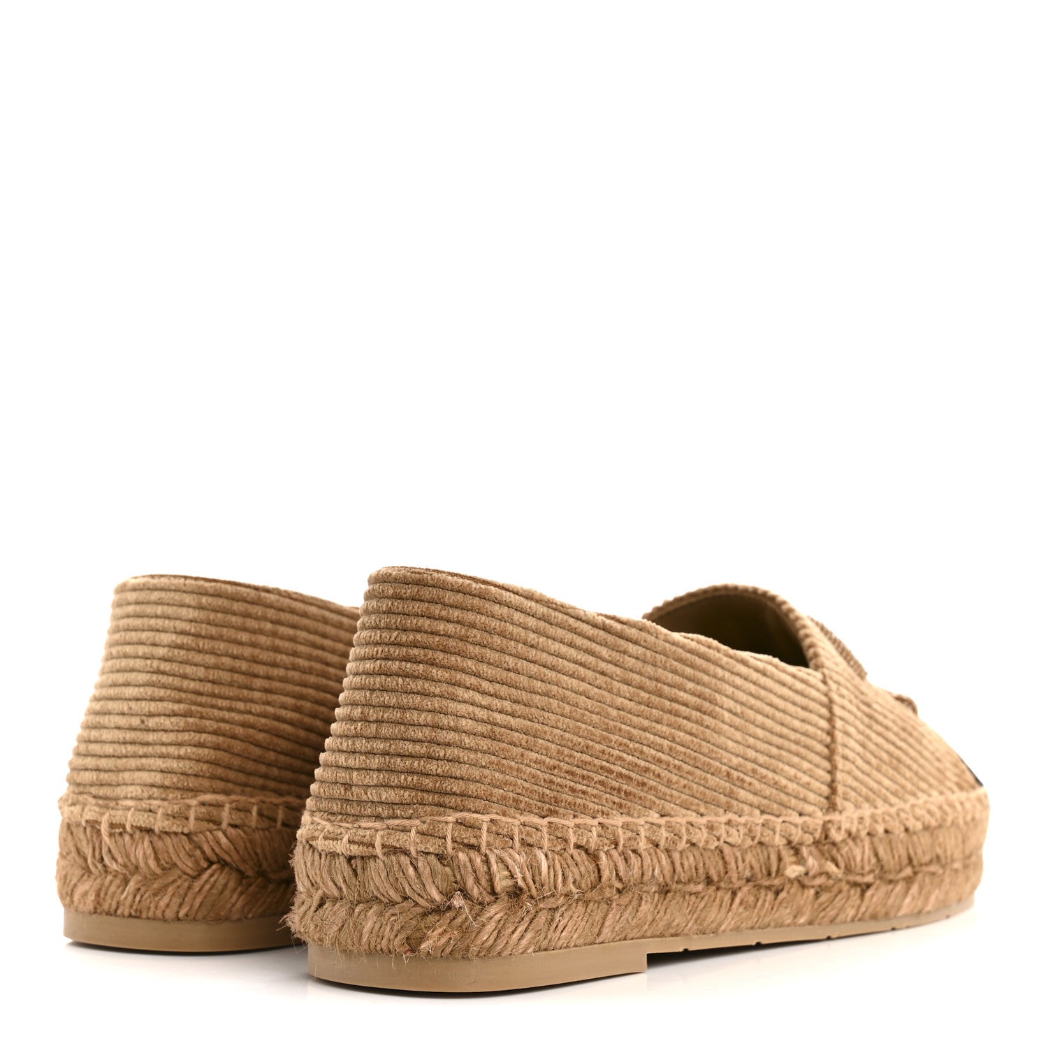 Chanel Corduroy Grosgrain Cap Toe CC Espadrille Flats 38 Dark Beige Black 5 of 10