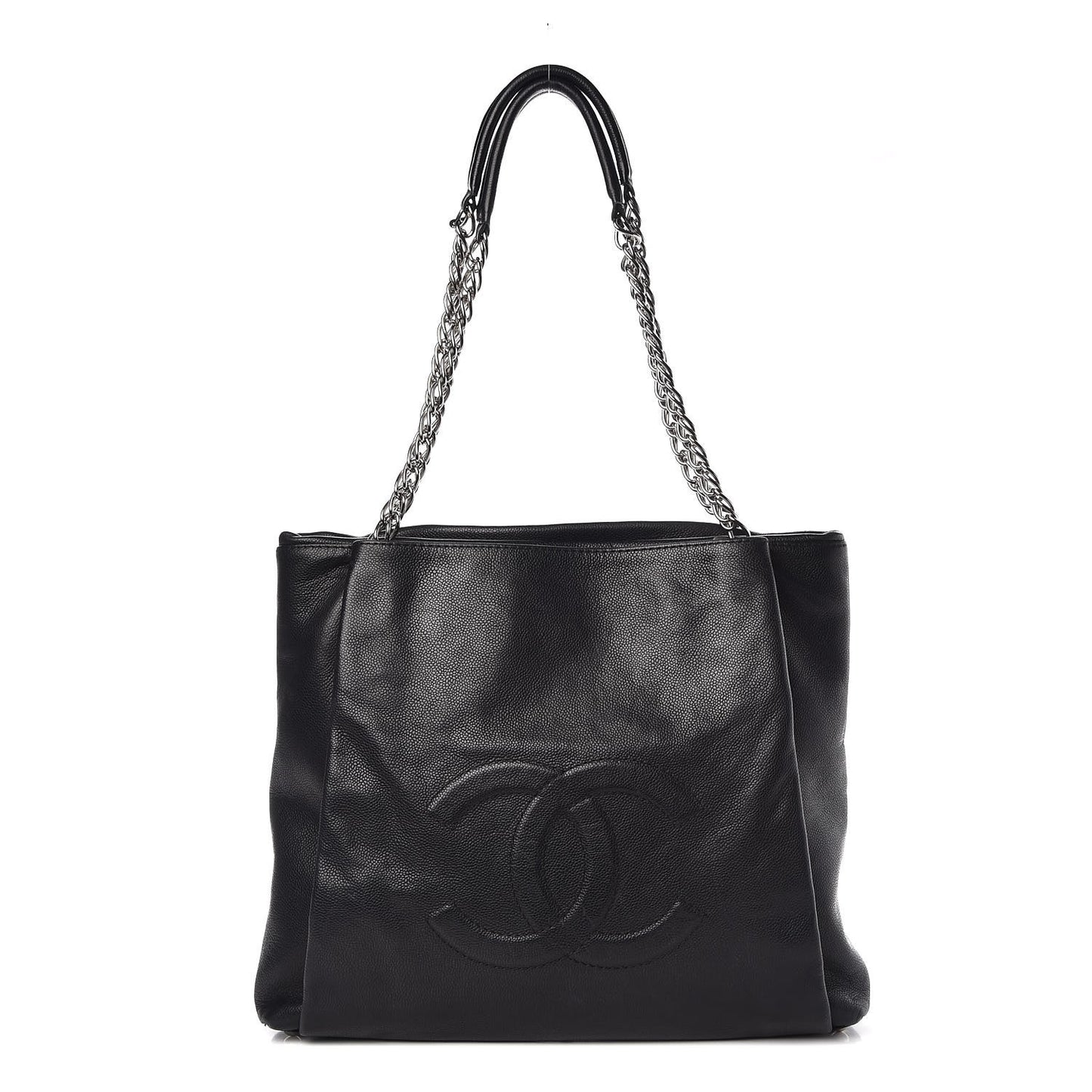 Caviar Large CC Tuck Tote Black