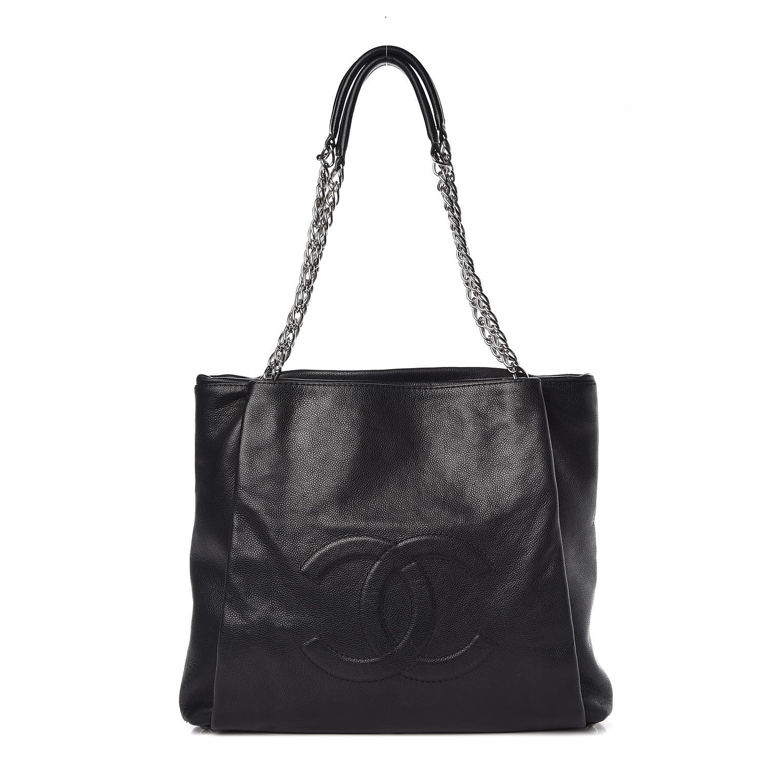 Chanel Caviar Large CC Tuck Tote Black 1 of 10