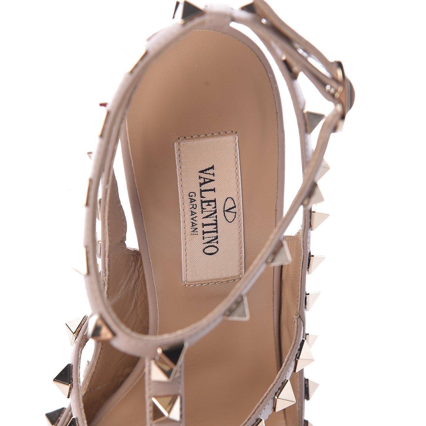 Patent Rockstud Ankle Strap Pumps 35 Poudre