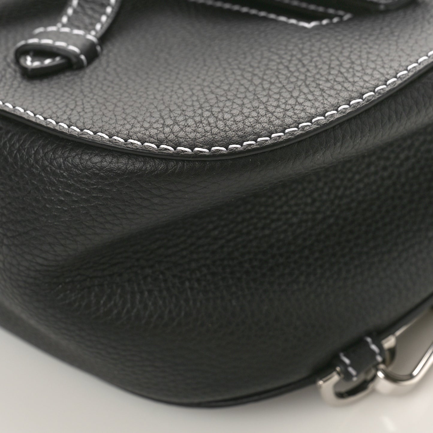 Grained Calfskin Mini Gallop Sling Bag Black