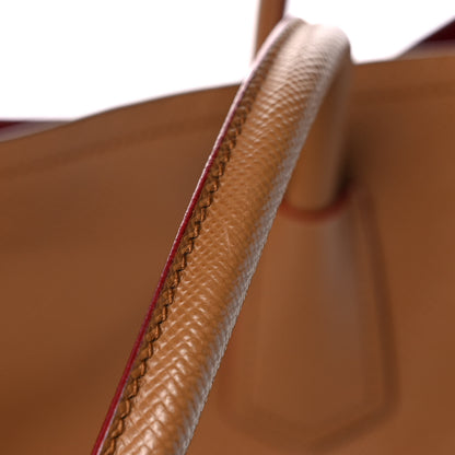 Prada Saffiano Cuir Medium Double Handle Bag Caramel Fuoco 13 of 14