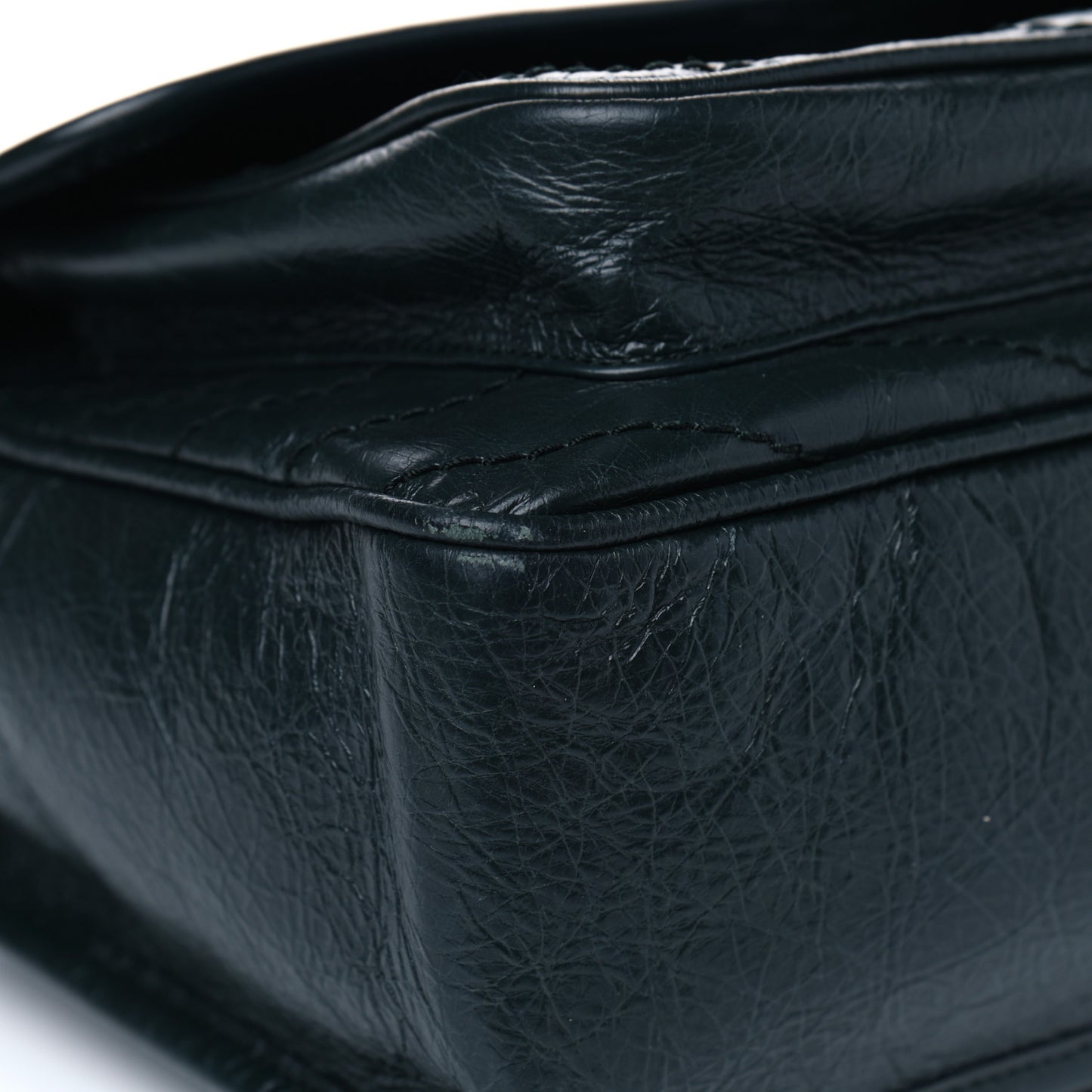 Crinkled Calfskin Matelasse Monogram Medium Niki Chain Satchel Peacock Green