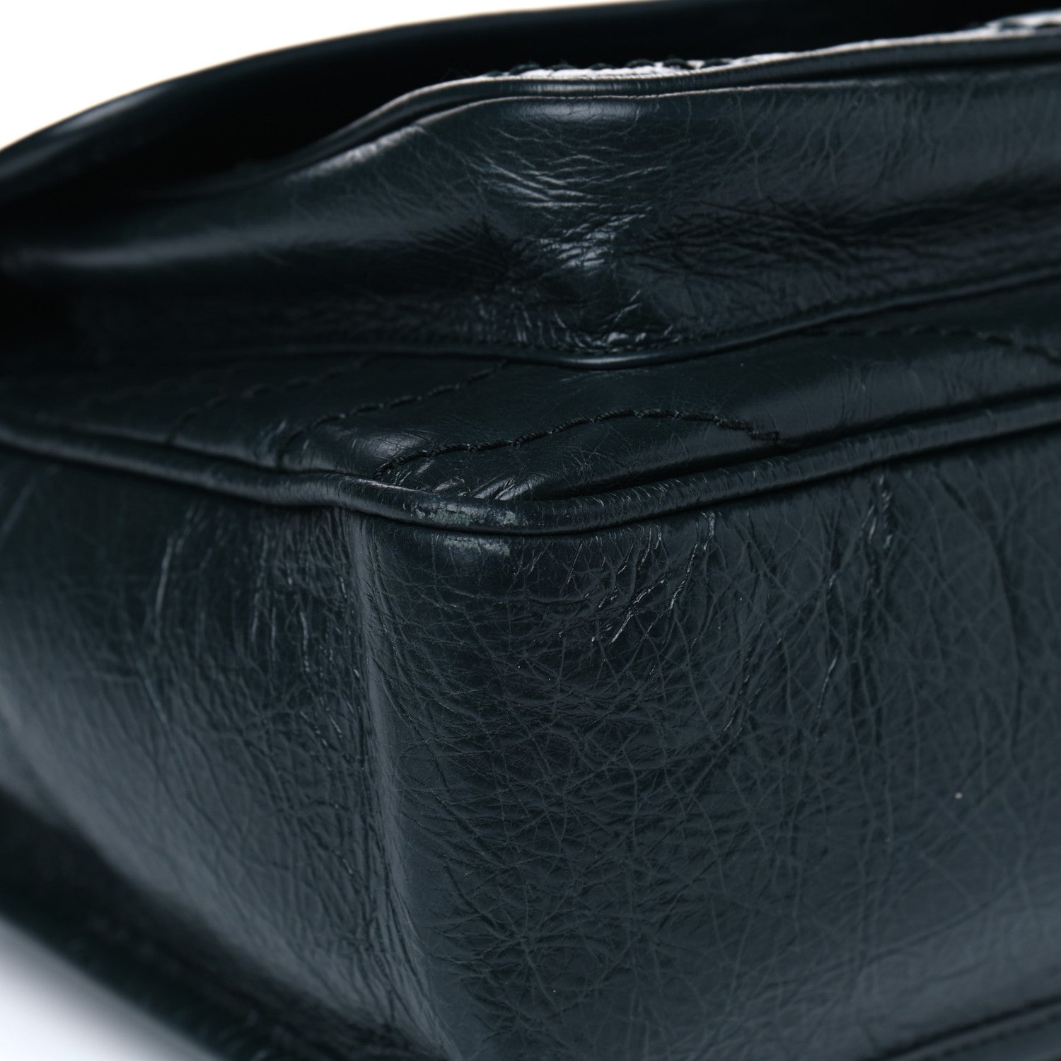 Saint Laurent Crinkled Calfskin Matelasse Monogram Medium Niki Chain Satchel Peacock Green 7 of 10