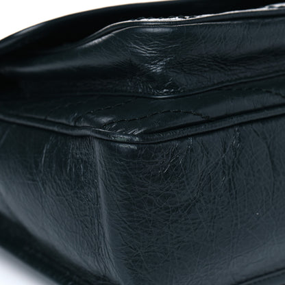 Saint Laurent Crinkled Calfskin Matelasse Monogram Medium Niki Chain Satchel Peacock Green 7 of 10