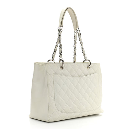 Chanel Caviar Quilted Grand Shopping Tote GST White 3 of 16