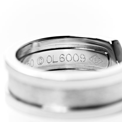Cartier 18K White Gold Diamond 6.5mm Logo De Ring 50 5.25 5 of 5