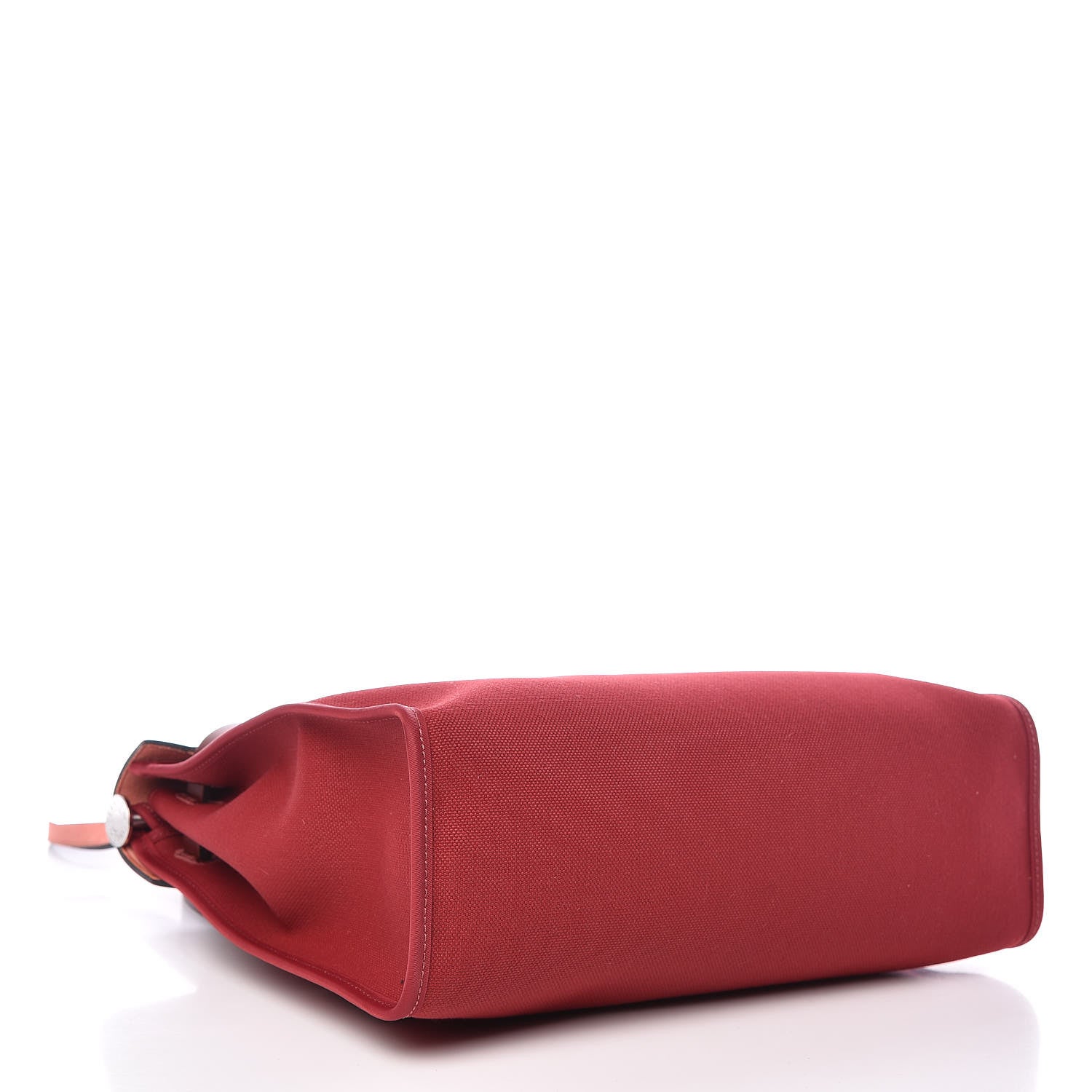 Hermes Vache Hunter Toile Herbag Zip 31 PM Rouge Grenat Rouge H 5 of 12