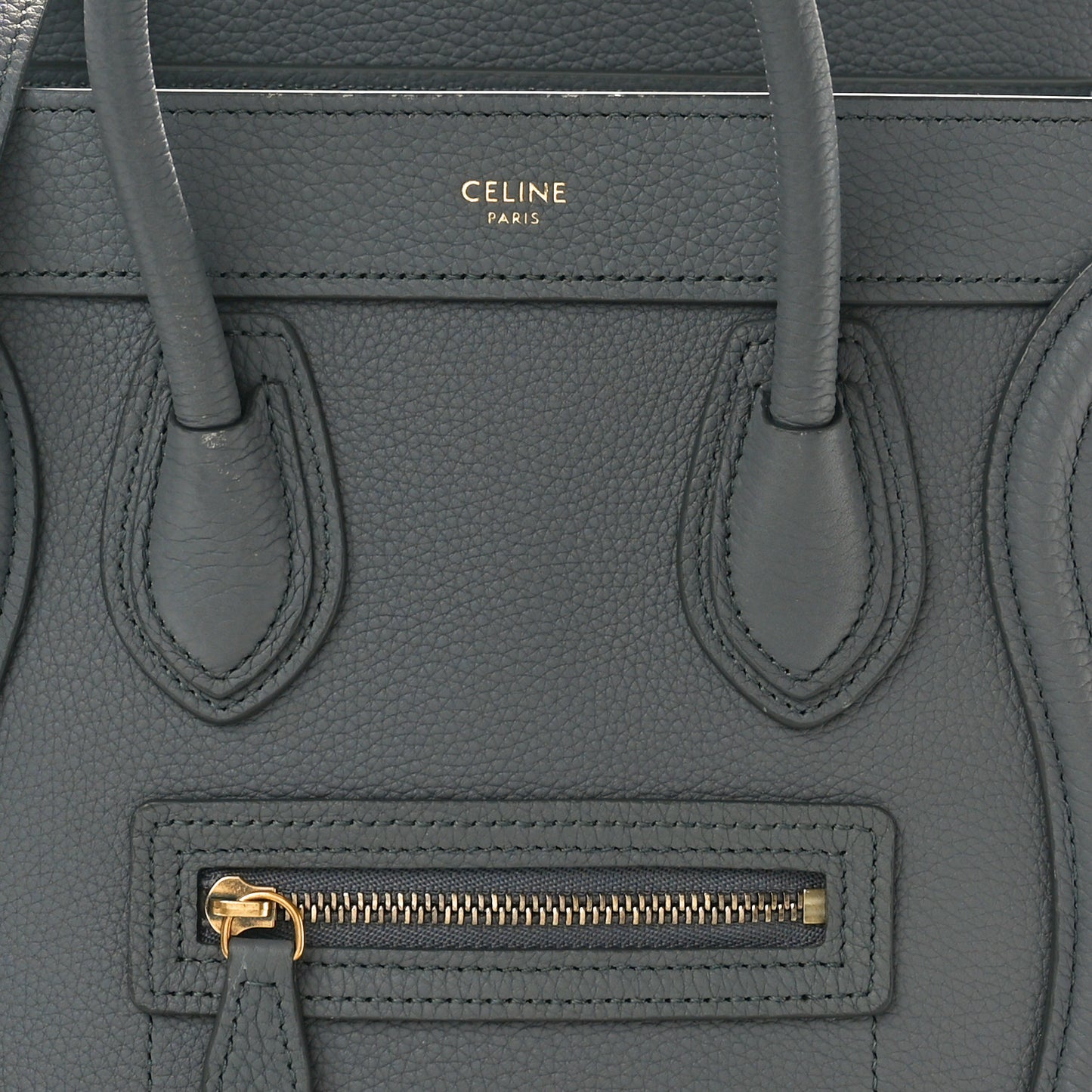 Drummed Calfskin Nano Luggage Kohl