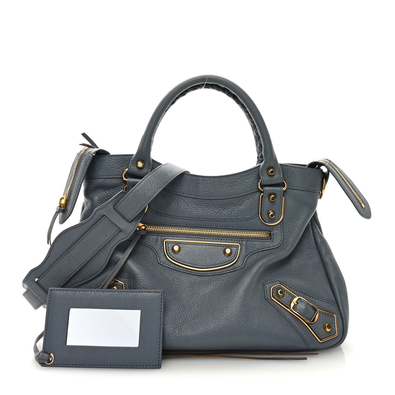 Balenciaga Chevre Gold Metallic Edge Hardware Town Bleu Acier 1 of 8