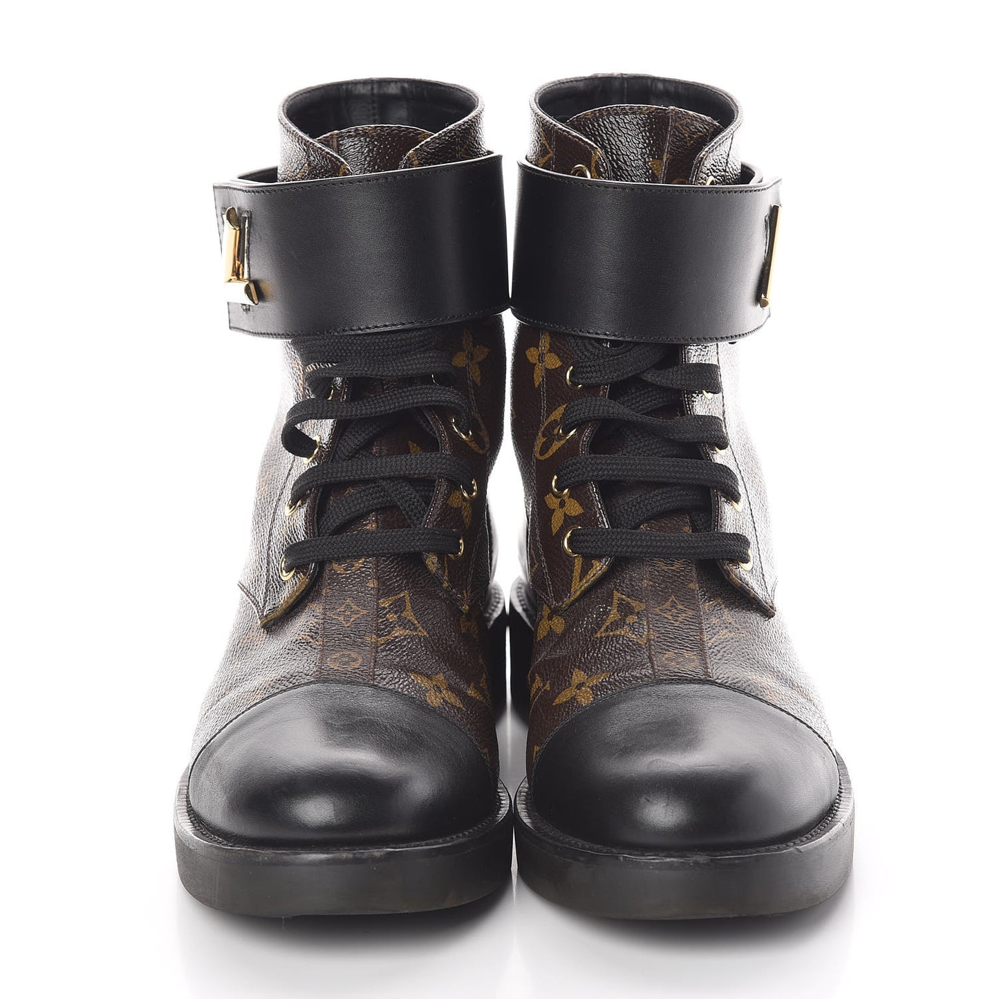 Calfskin Monogram Wonderland Flat Ranger Boots 39 Black