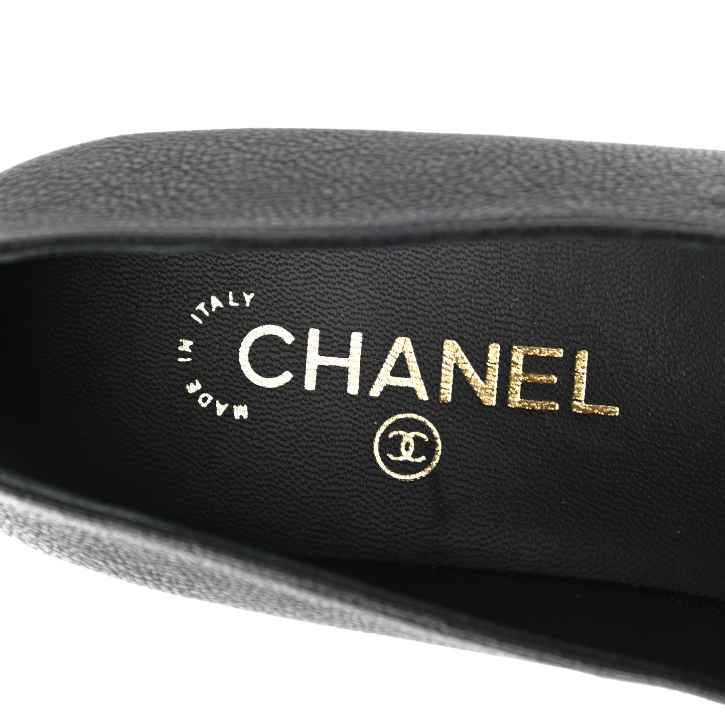 Calfskin CC Mocassin Loafers 38.5 Black