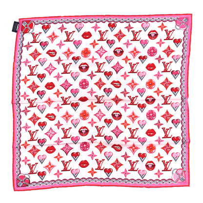 Louis Vuitton Silk Monogram Lucky Square Scarf Rose Pop 1 of 3