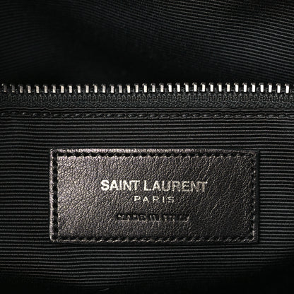 Saint Laurent Sheepskin Matelasse Chevron Large Monogram Shopping Bag Black 6 of 9