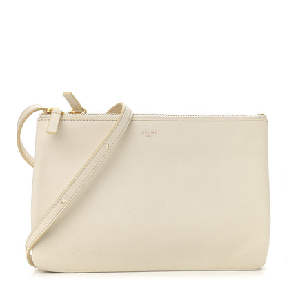 Celine Lambskin Small Trio Crossbody Bag White 1 of 10