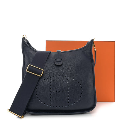 Hermes Taurillon Clemence Evelyne III PM Bleu Nuit 10 of 10