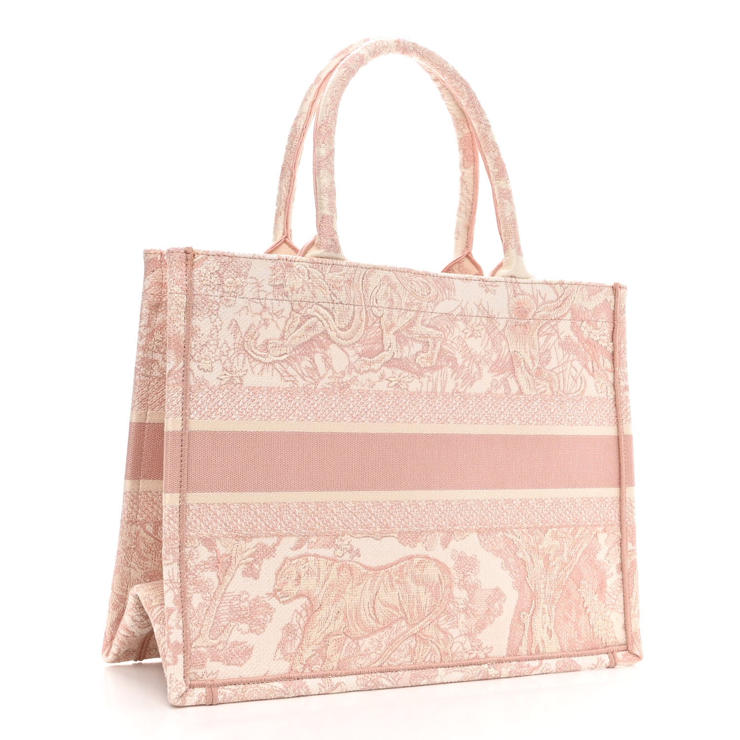 Christian Dior Canvas Embroidered Medium Dioriviera Toile De Jouy Book Tote Rose 2 of 9