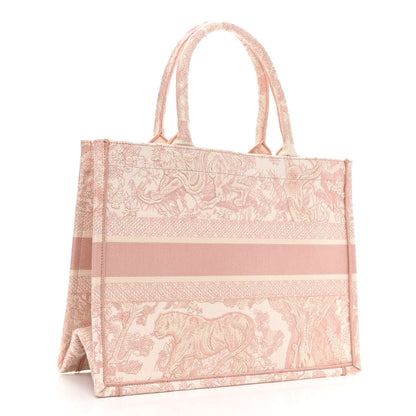 Christian Dior Canvas Embroidered Medium Dioriviera Toile De Jouy Book Tote Rose 2 of 9