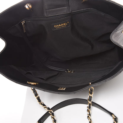 Chanel Calfskin Quilted Large CC Shopping Tote Black 5 of 10