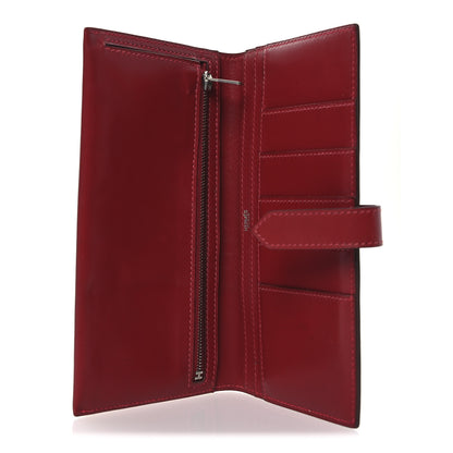 Hermes Tadelakt Bearn Gusset Wallet Rouge Vif 5 of 8