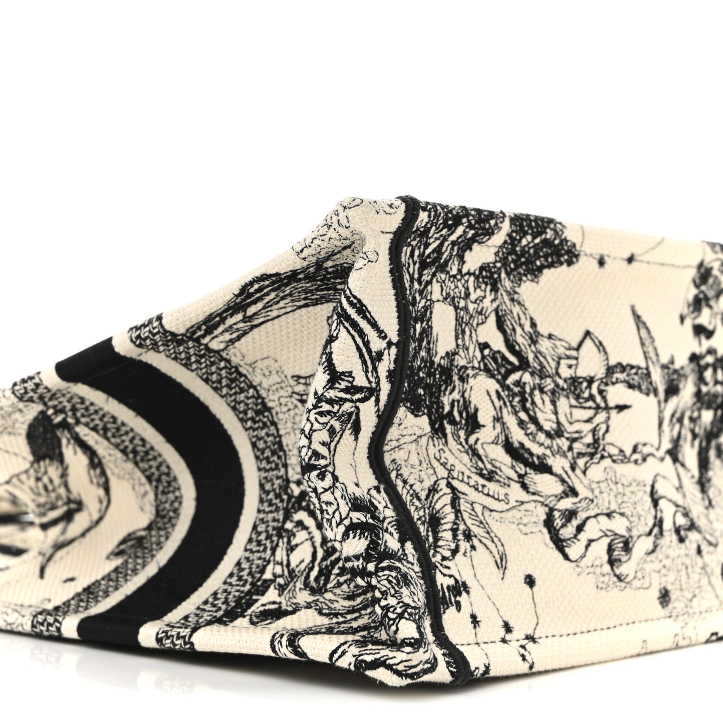 Canvas Embroidered Small Zodiac Toile De Jouy Book Tote Latte