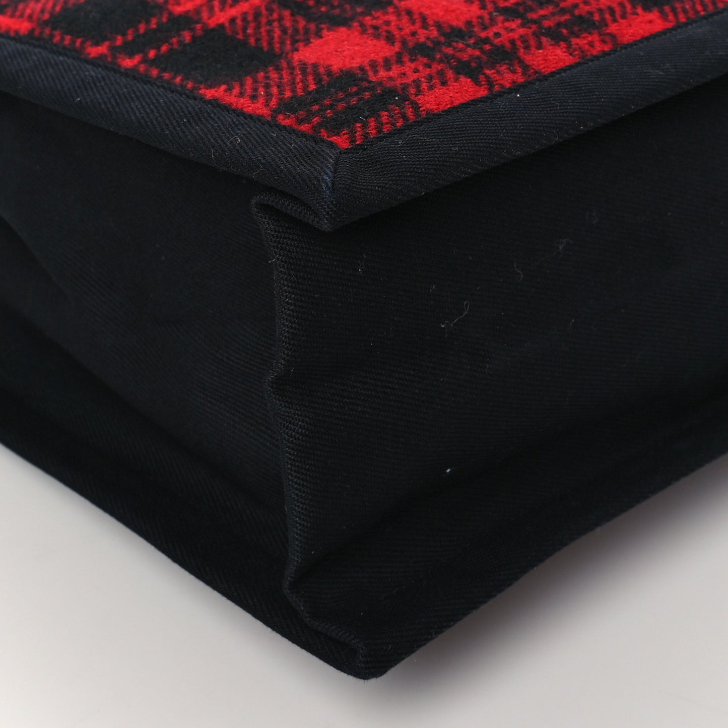 Wool Tartan Rive Gauche Noe Tote Red Black
