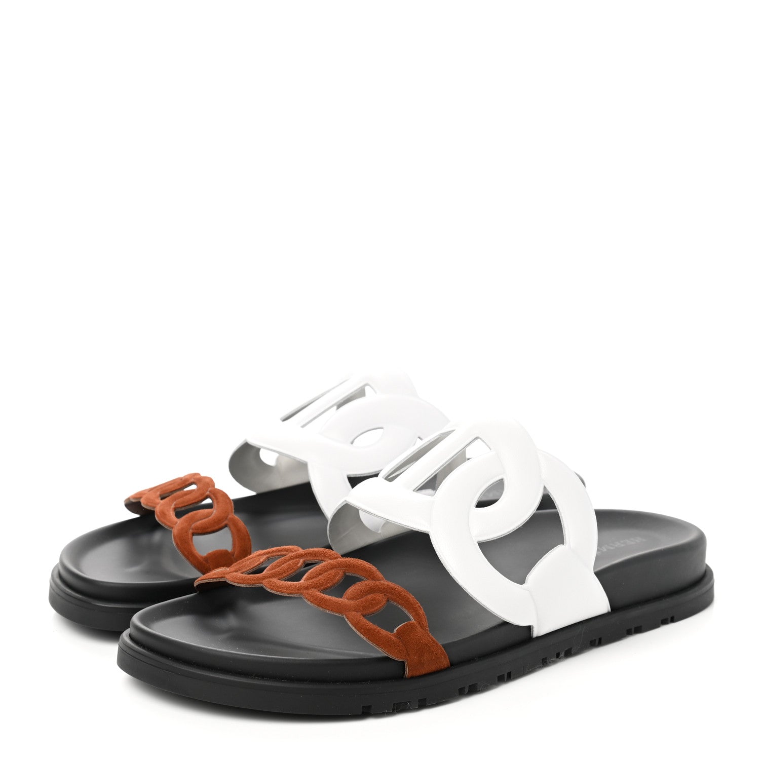 Hermes Suede Goatskin Nappa Extra Sandals 37.5 White Gold 3 of 9