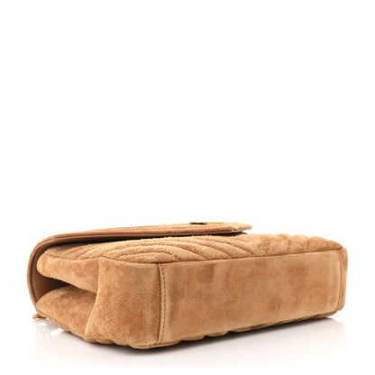 Saint Laurent Suede Matelasse Chevron Monogram Medium College Bag Cinnamon 4 of 12