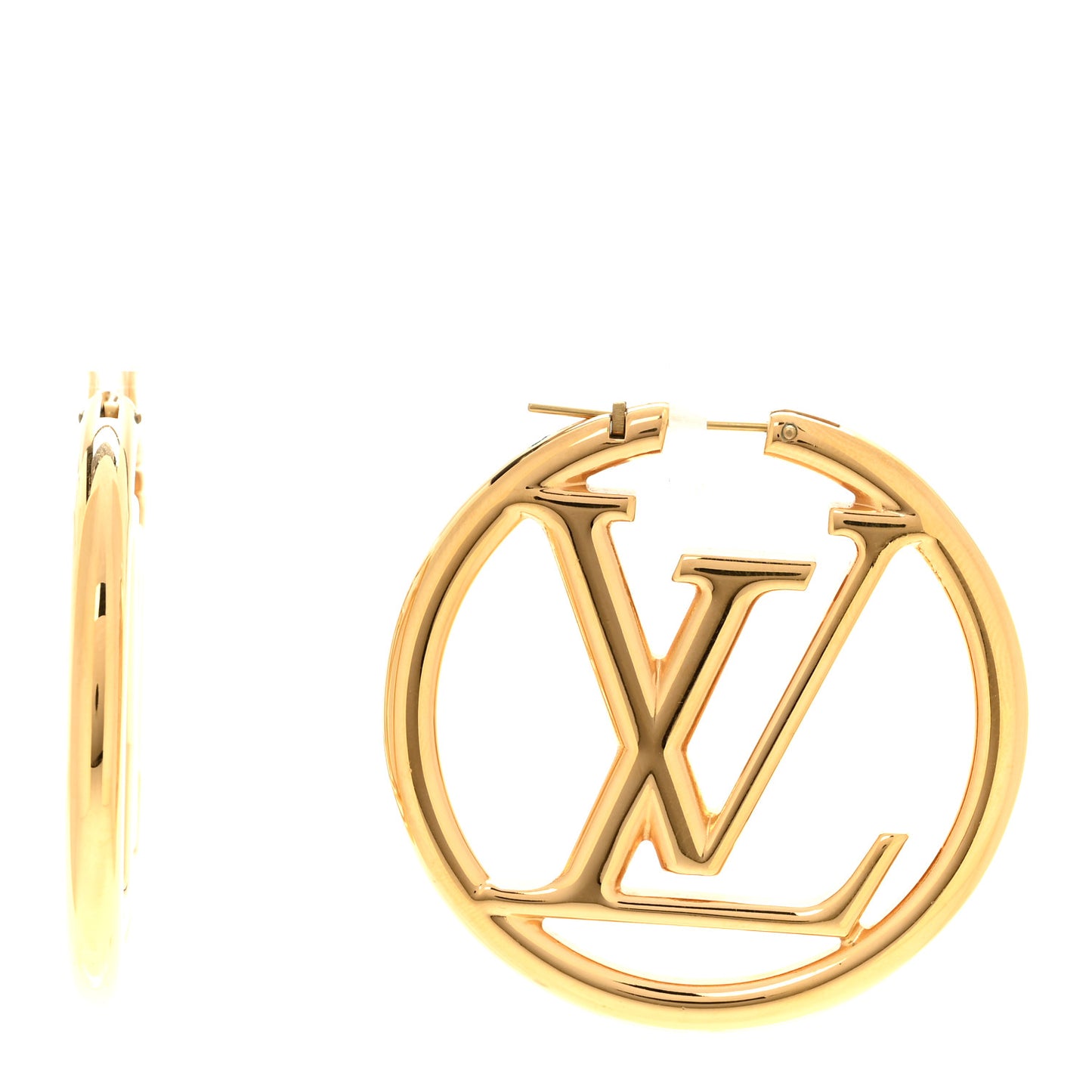 Metal Louise Hoop Earrings Gold
