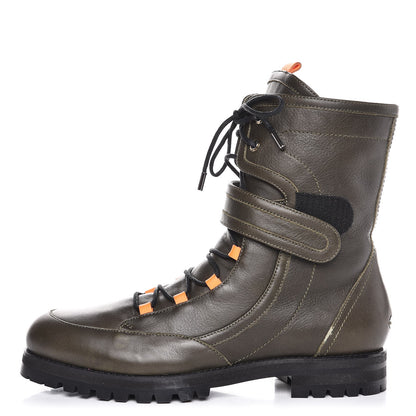 Jimmy Choo Smooth Calfskin Decker Flat Boots 41 Army Green 1 of 12