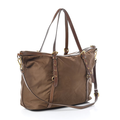 Prada Tessuto Nylon Jacquard Logo Tote Rovere 3 of 29