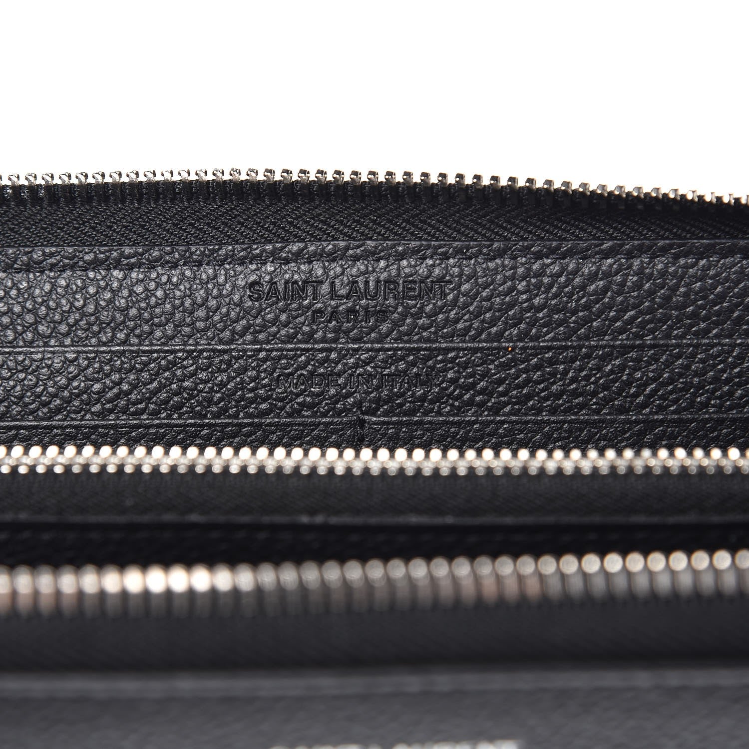 Saint Laurent Grained Calfskin Rive Gauche Zip Around Wallet Black 6 of 8