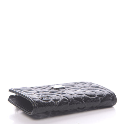 Chanel Caviar Camellia Embossed Key Holder Case Black 4 of 8