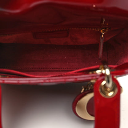Christian Dior Patent Cannage Small Lady Dior Cherry Red 5 of 11