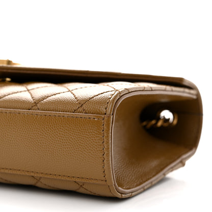 Saint Laurent Grain De Poudre Textured Mixed Matelasse Triquilt Small Monogram Satchel Old Oil 10 of 11