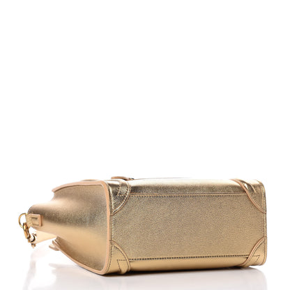 Celine Laminated Lambskin Nano Luggage Gold 4 of 10